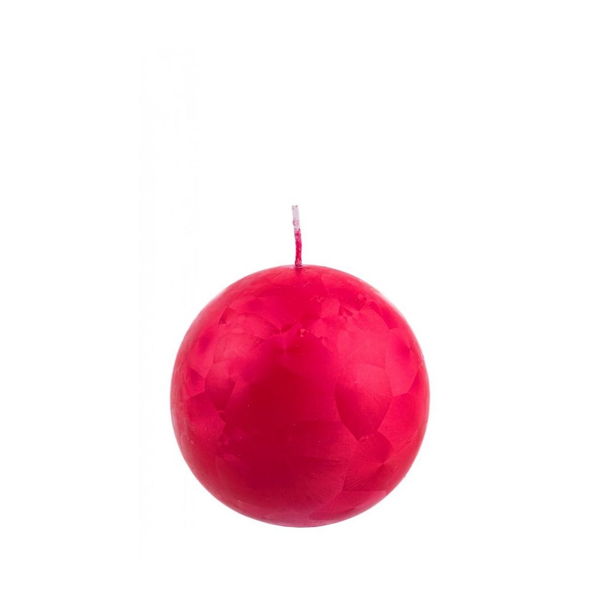 Candela sfera rossa decorata Ø 10 cm