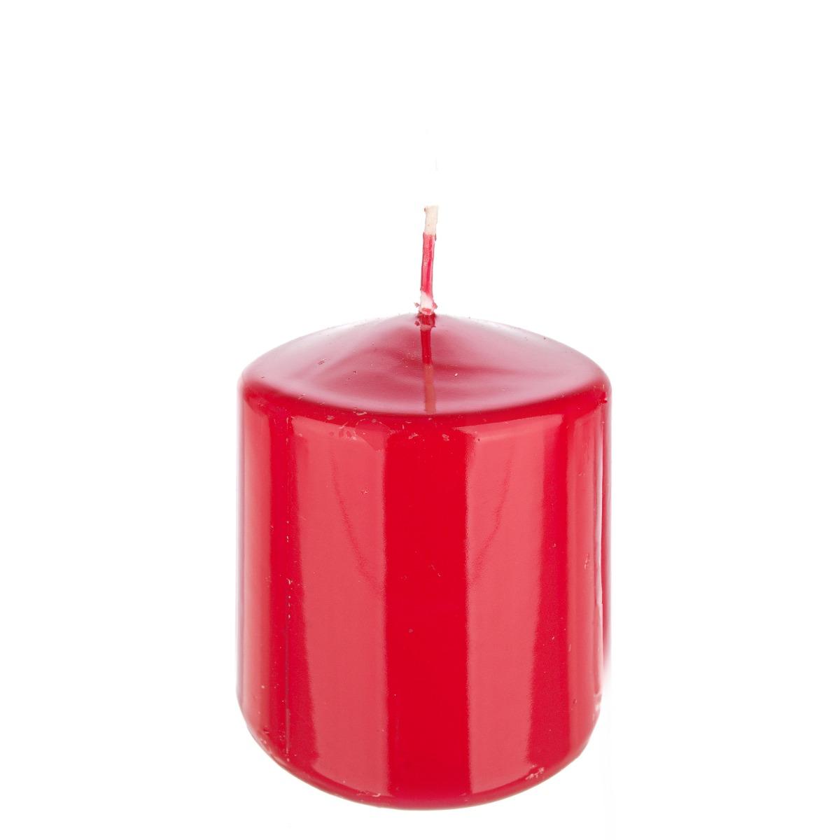 Candela cilindrica rosso rubino 6 x 8 cm
