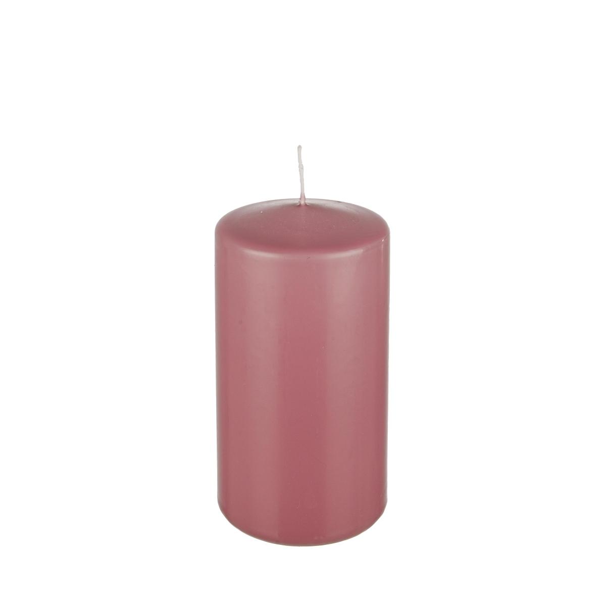 Candela cilindrica rosa 6 x 12 cm