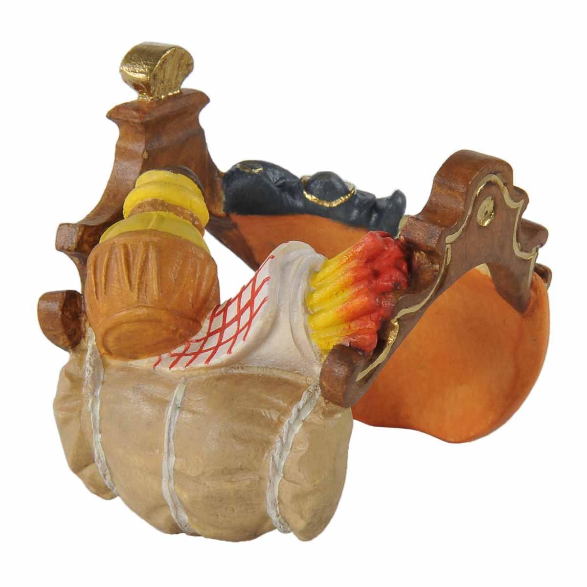 Statua presepe 15 cm scultura in legno sella per cammello in piedi