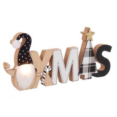 Scritta merry christmas legno led 35 x 15 cm