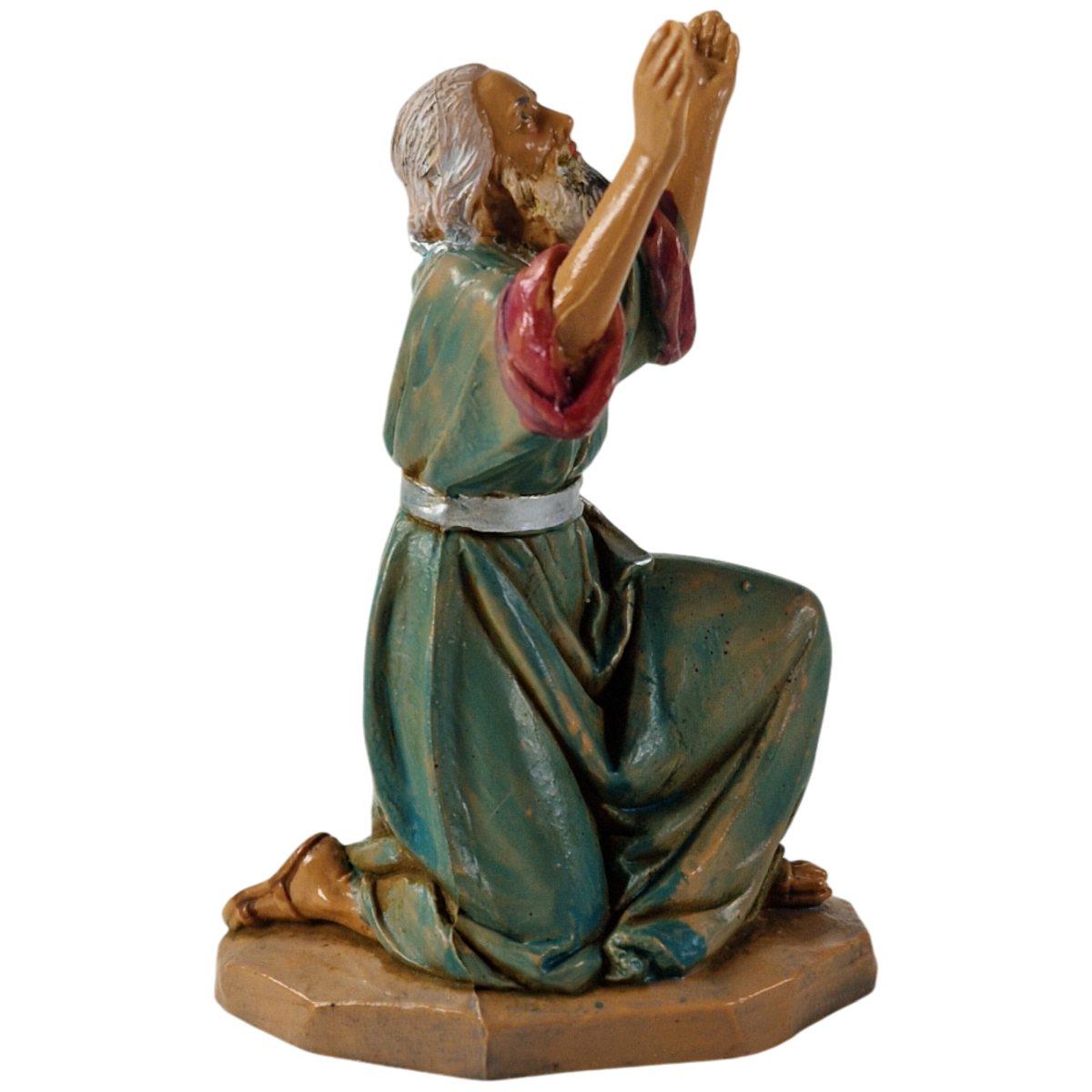 Statua presepe 12 cm profeta in ginocchio
