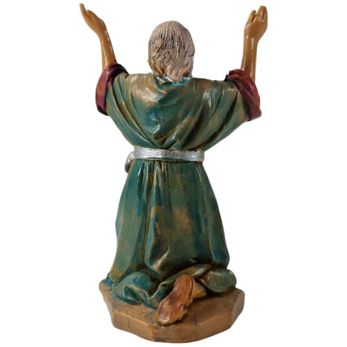 Statua presepe 12 cm profeta in ginocchio