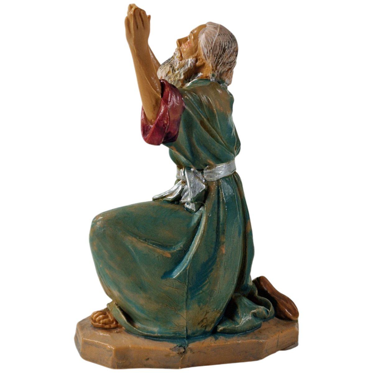 Statua presepe 12 cm profeta in ginocchio