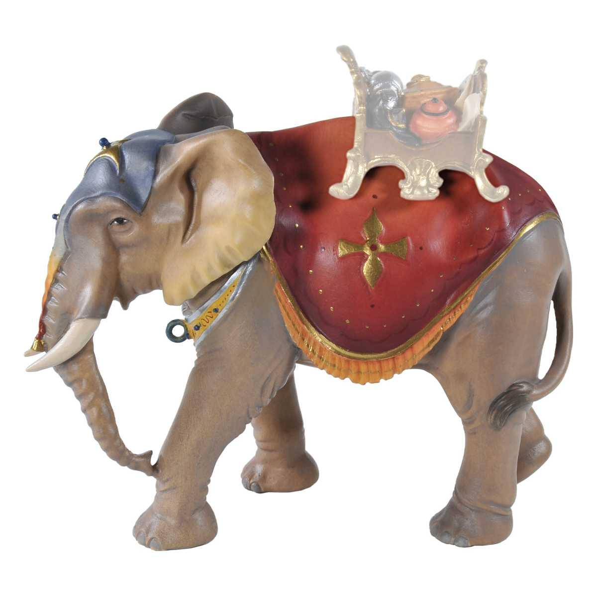 Statua presepe 15 cm scultura in legno elefante in piedi
