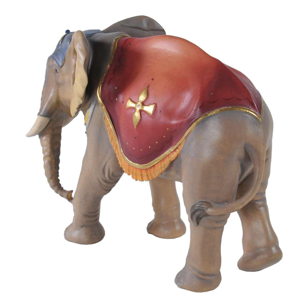 Statua presepe 15 cm scultura in legno elefante in piedi