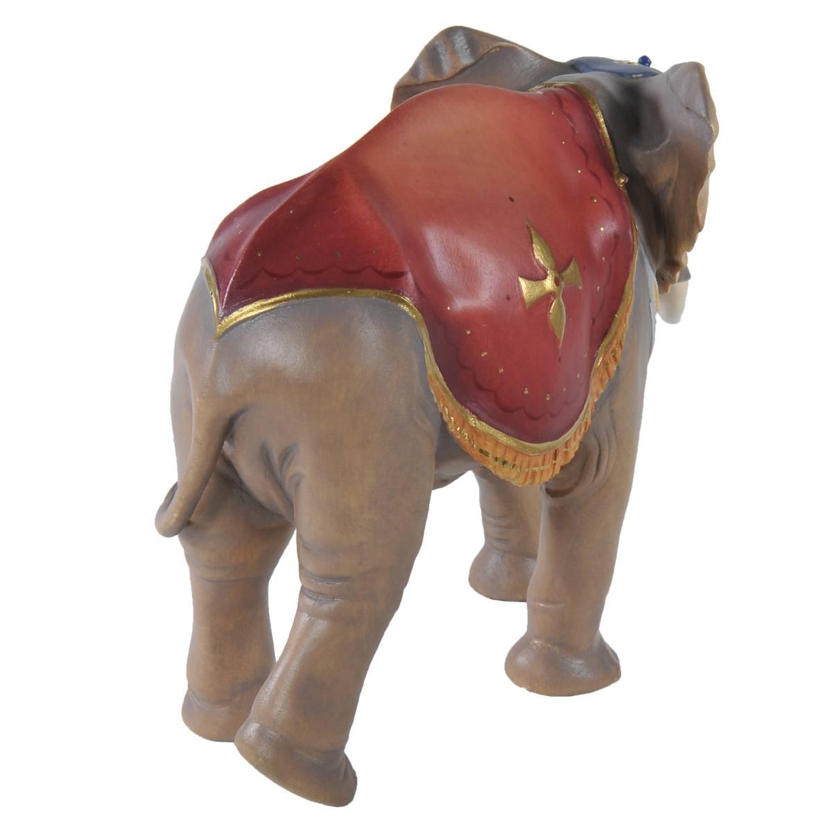 Statua presepe 15 cm scultura in legno elefante in piedi