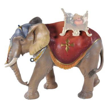 Statua presepe 15 cm scultura in legno elefante in piedi