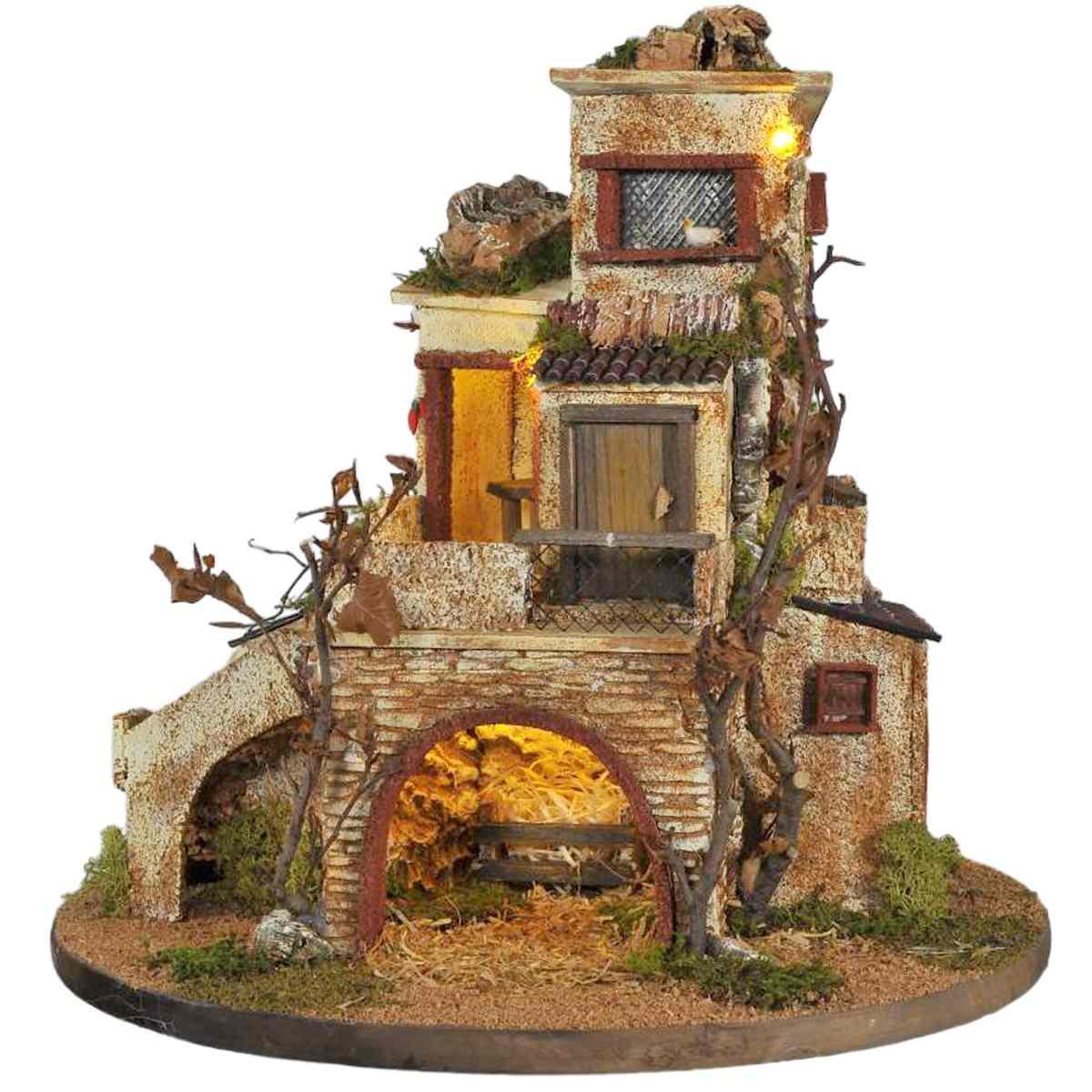 Diorama presepe luci circolare girevole pr02