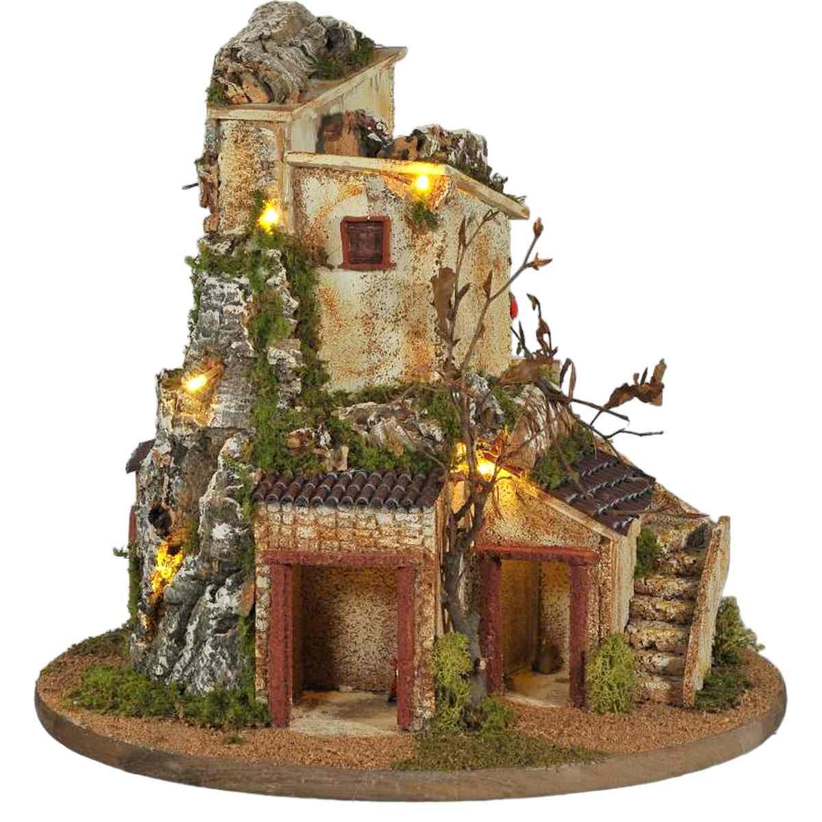 Diorama presepe luci circolare girevole pr02