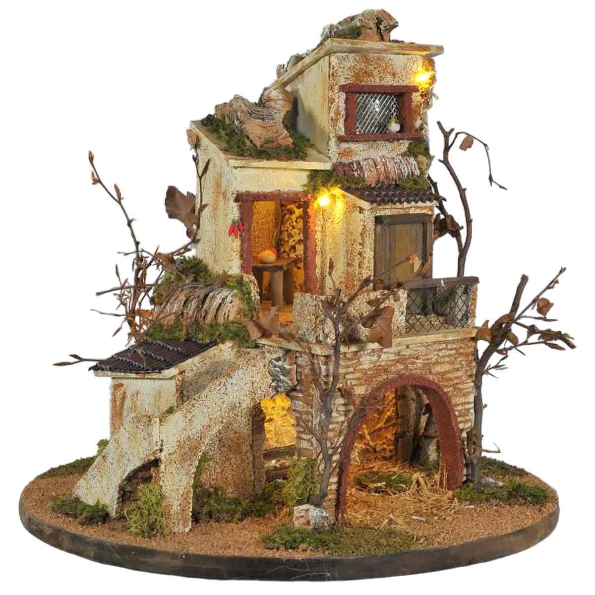 Diorama presepe luci circolare girevole pr02