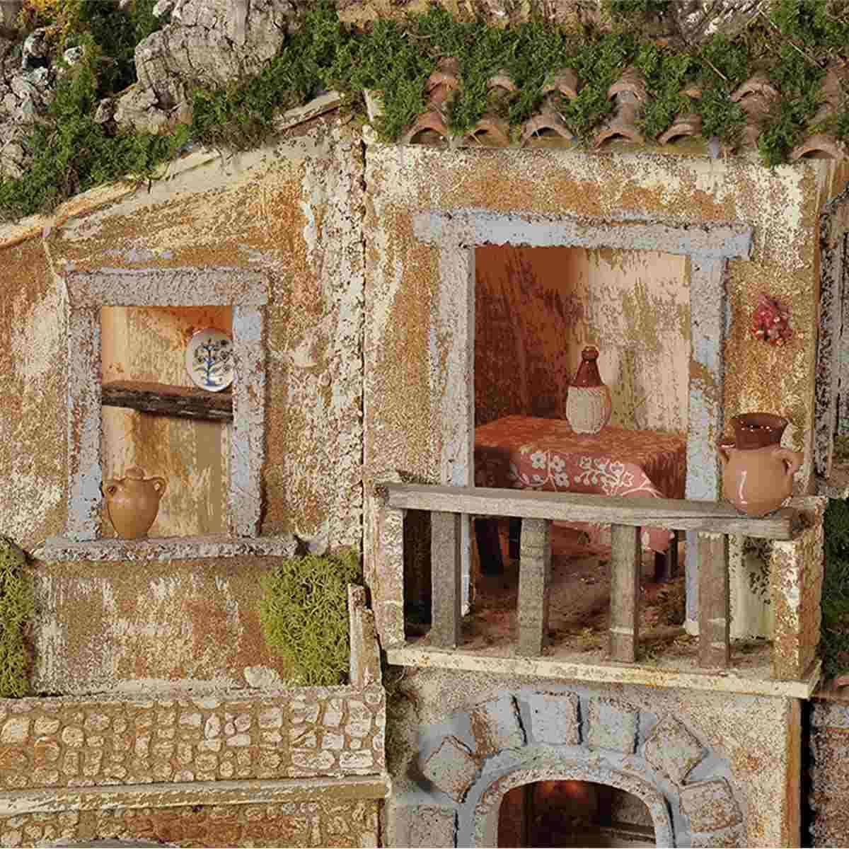 Diorama presepe luci forno fontana pr03