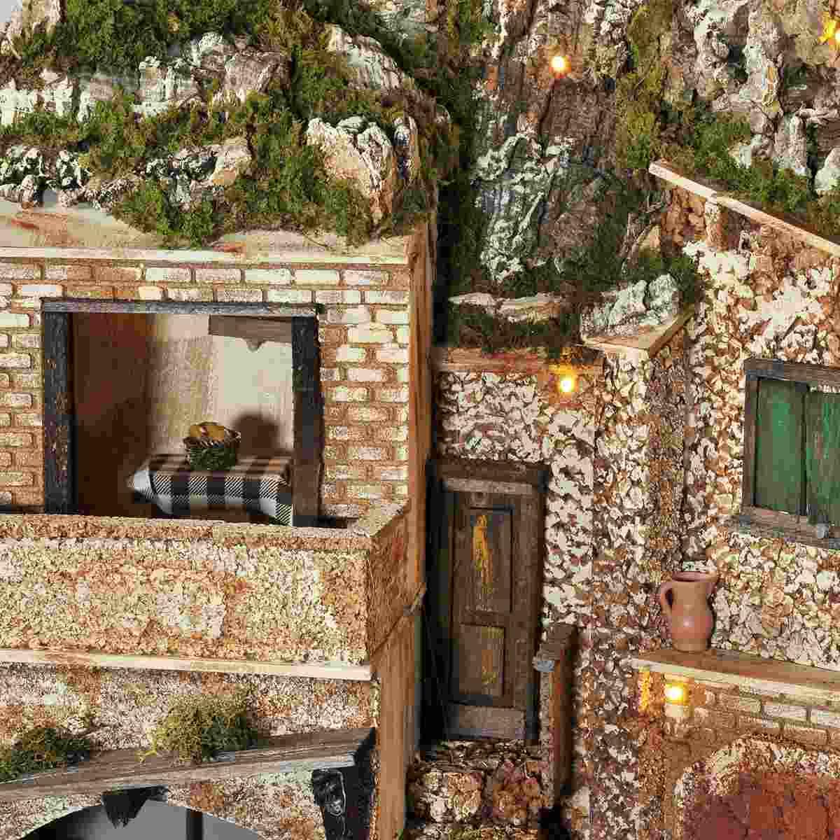Diorama presepe luci fontana pr13