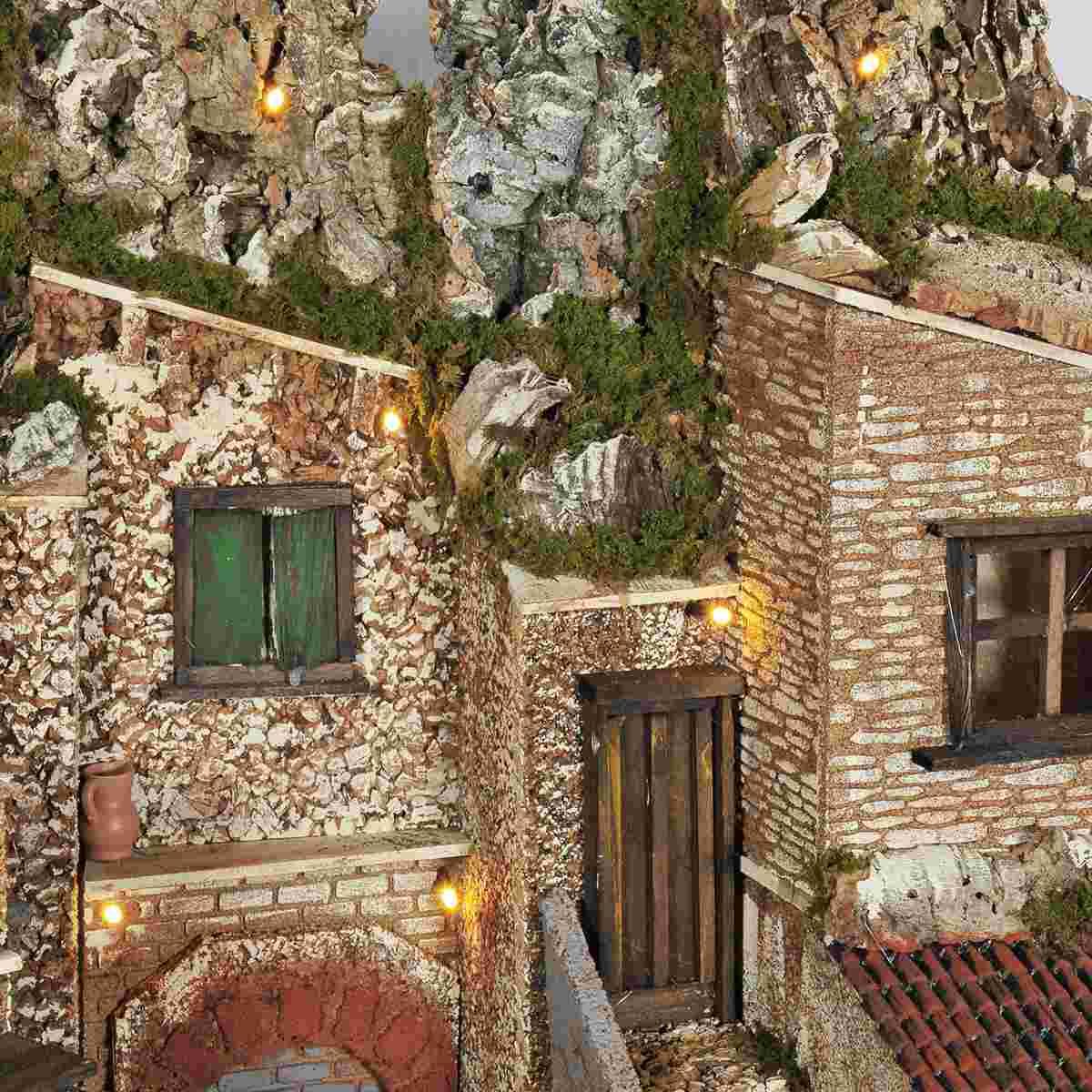 Diorama presepe luci fontana pr13