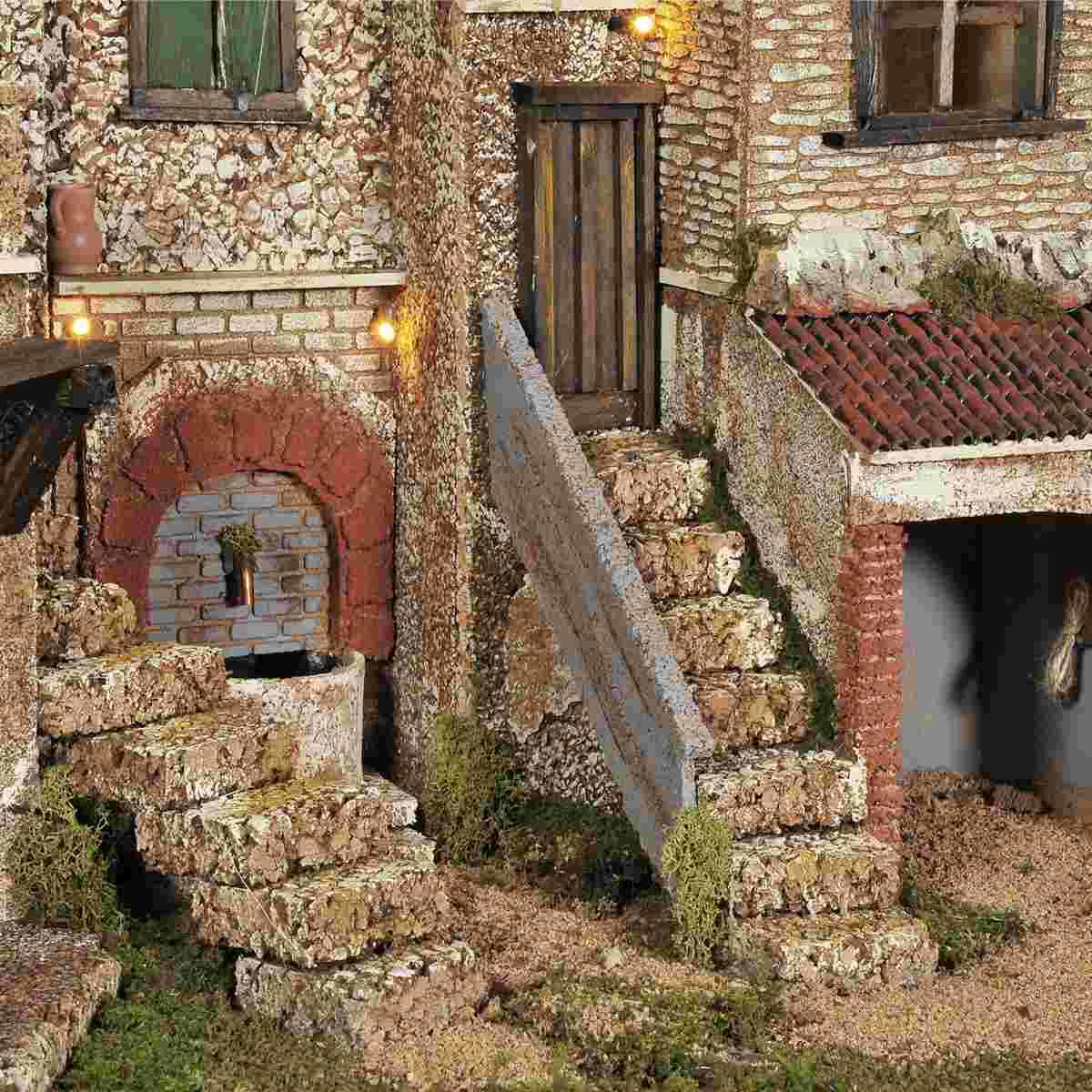 Diorama presepe luci fontana pr13