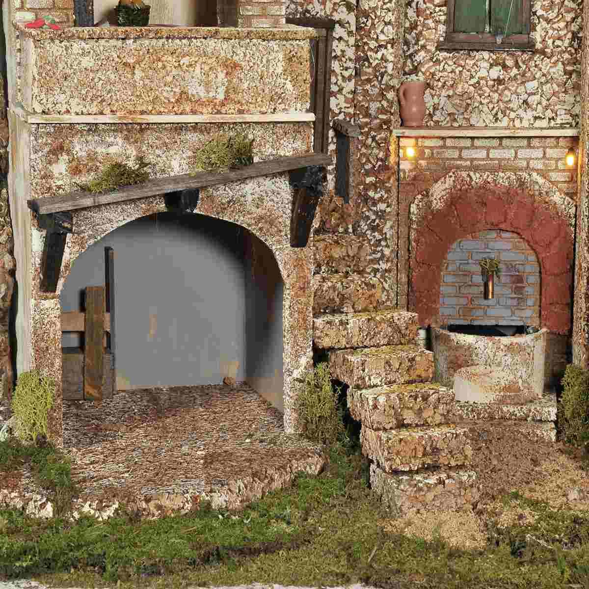 Diorama presepe luci fontana pr13
