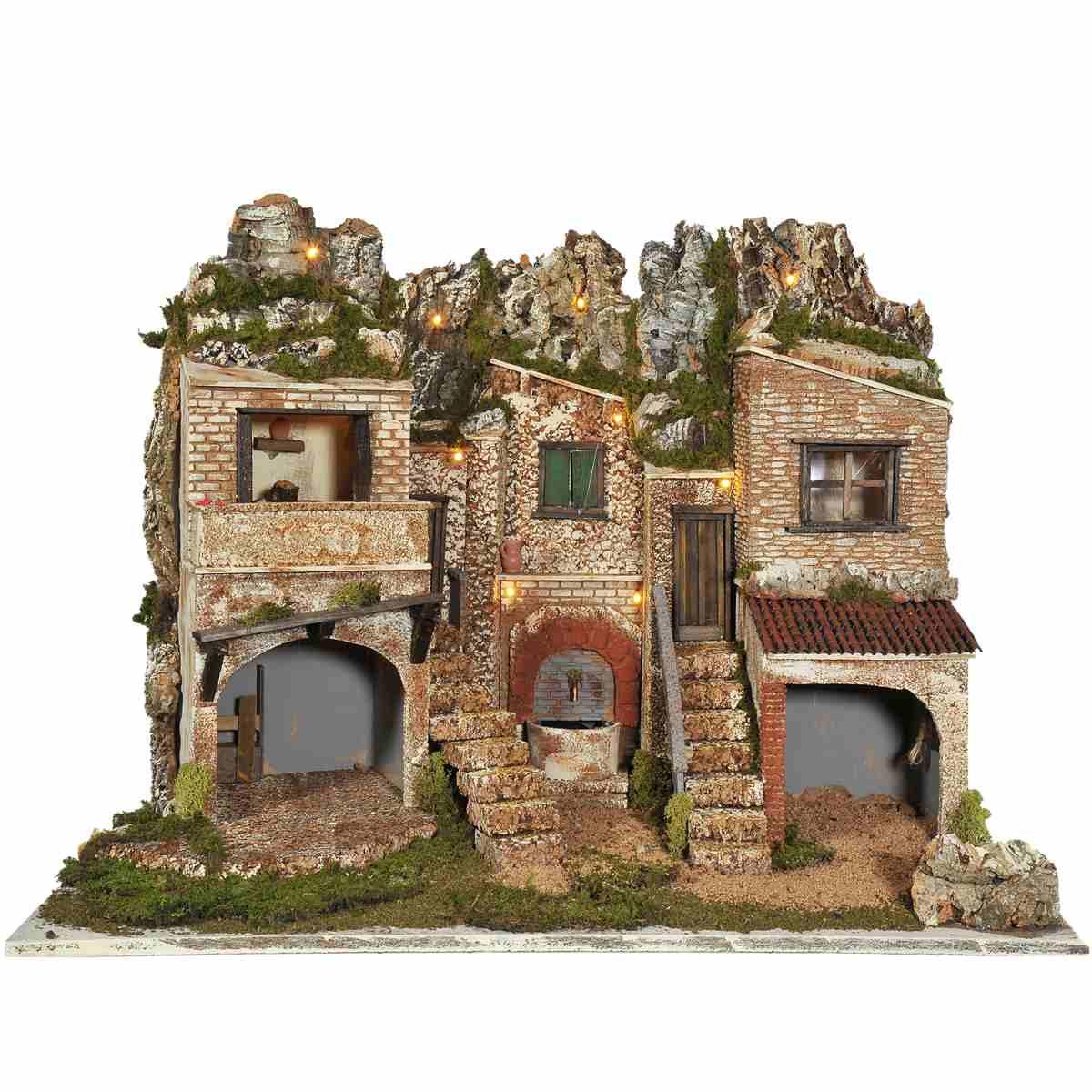 Diorama presepe luci fontana pr13