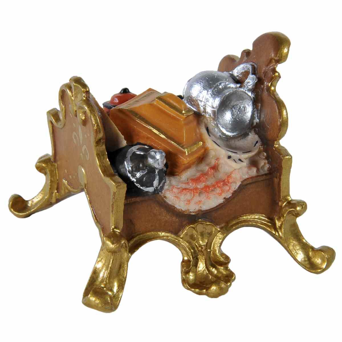 Statua presepe 15 cm scultura in legno sella gioielli per elefante in piedi