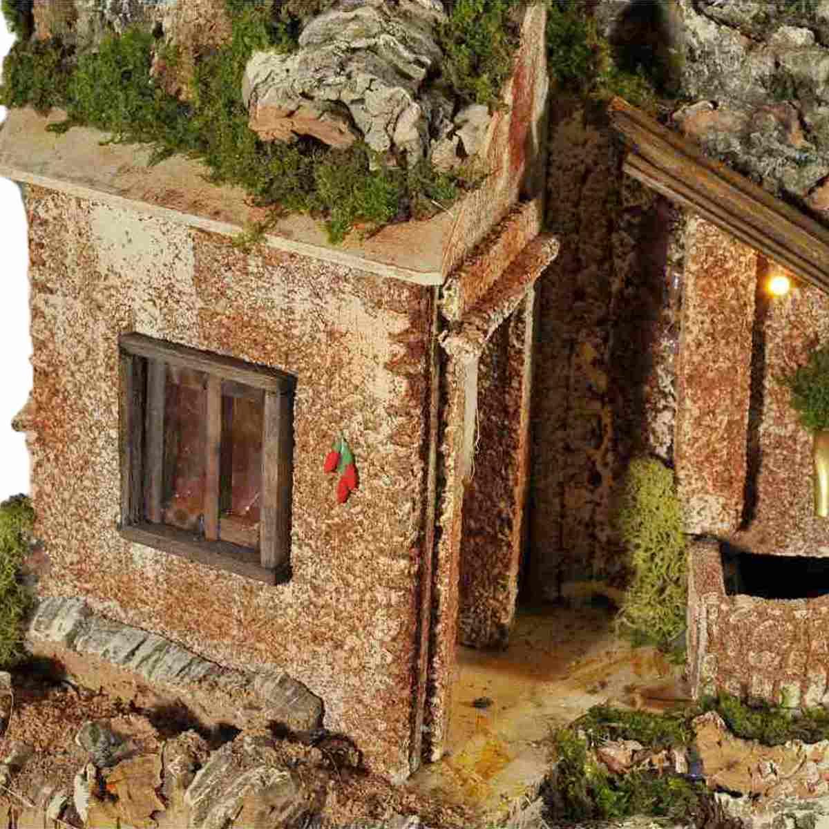 Diorama presepe luci torre fontana grotta pr16