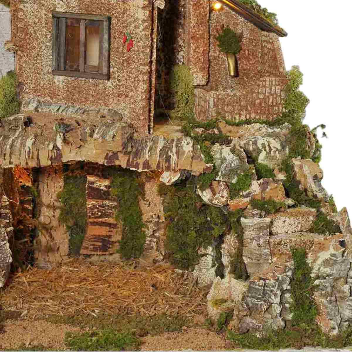 Diorama presepe luci torre fontana grotta pr16