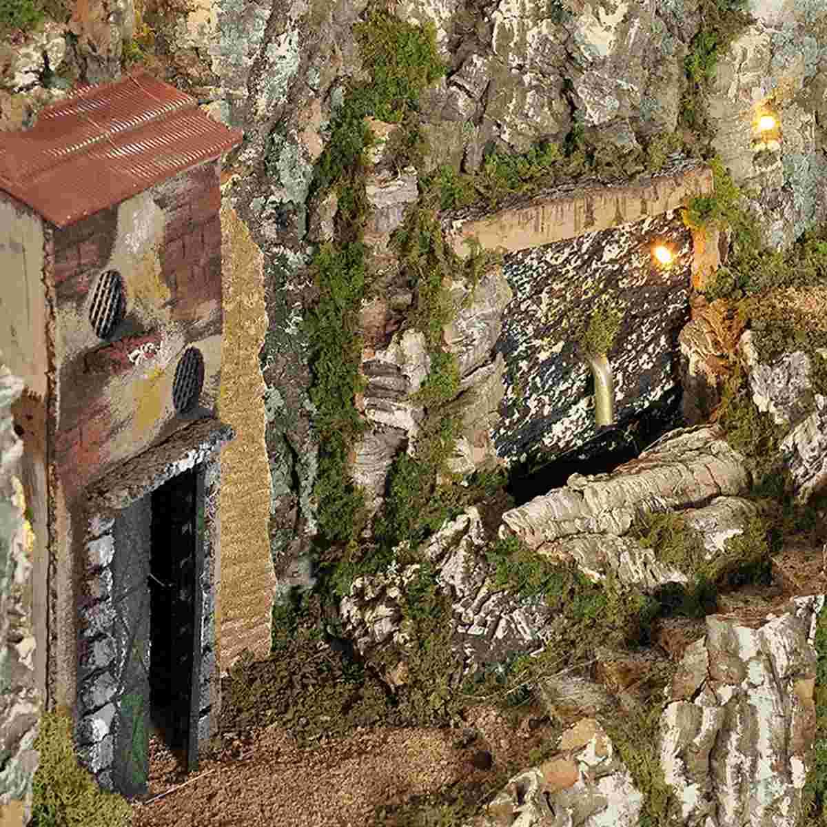 Diorama presepe luci fontana grotta pr63