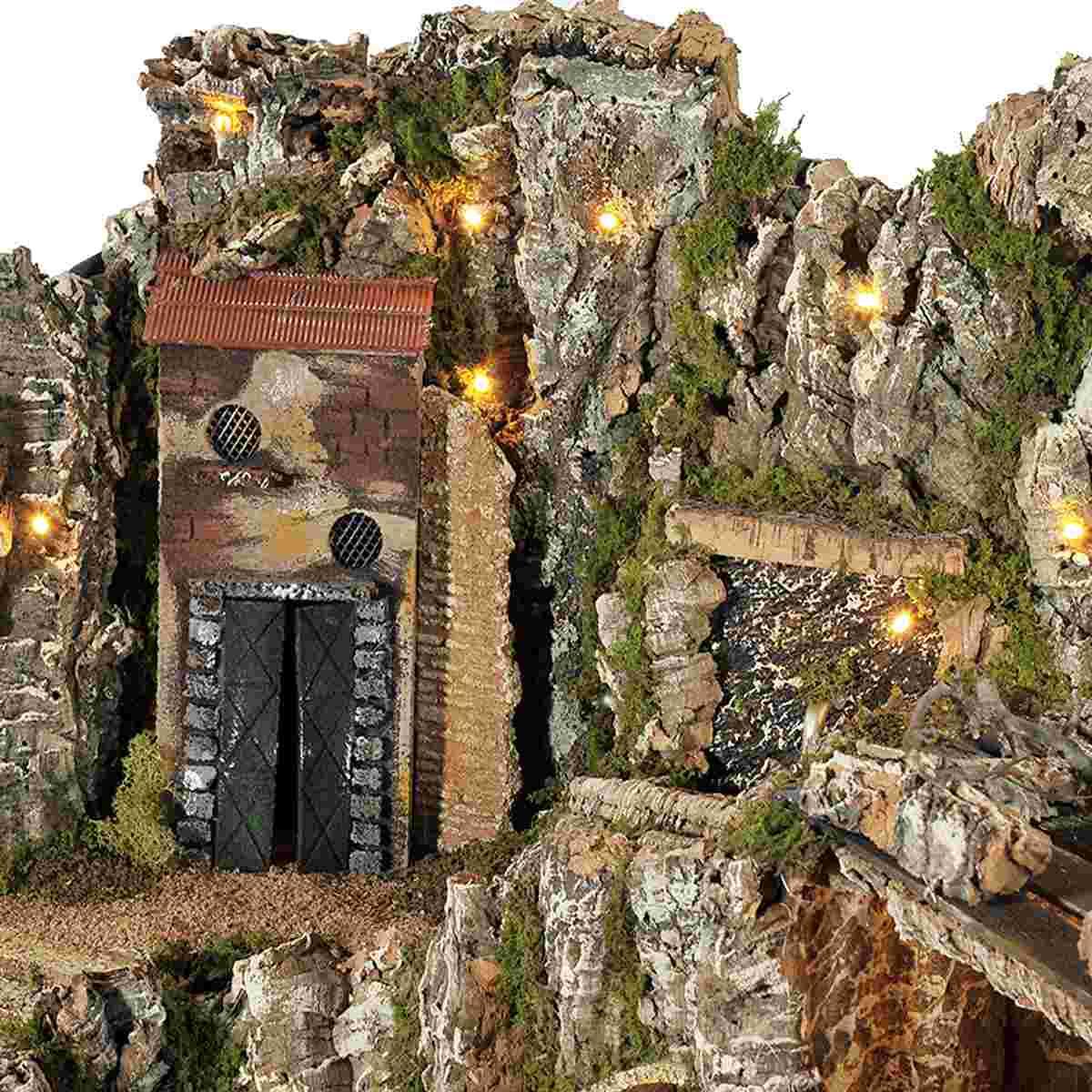 Diorama presepe luci fontana grotta pr63