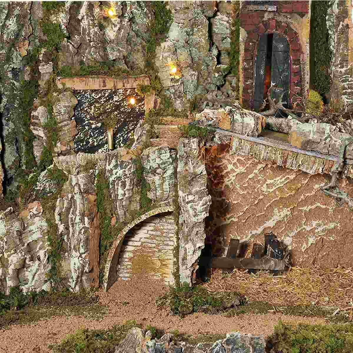 Diorama presepe luci fontana grotta pr63