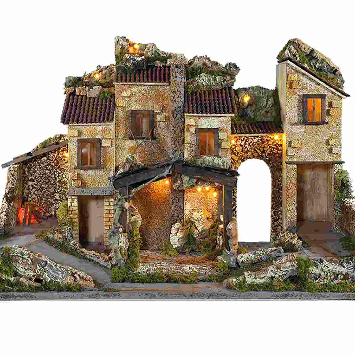 Diorama presepe luci fuoco pr73