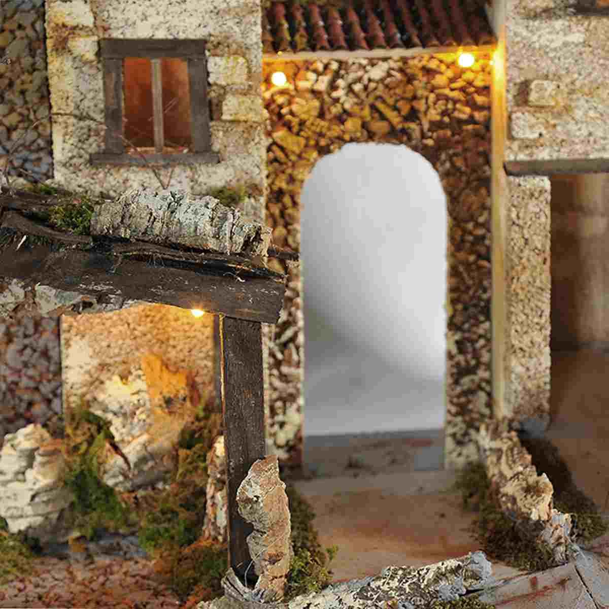 Diorama presepe luci fuoco pr73