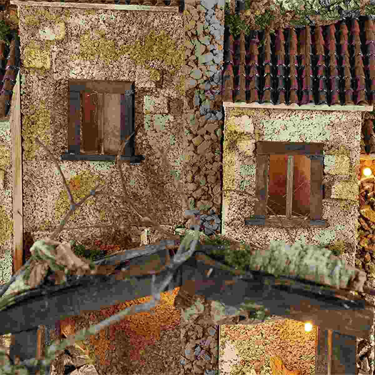 Diorama presepe luci fuoco pr73
