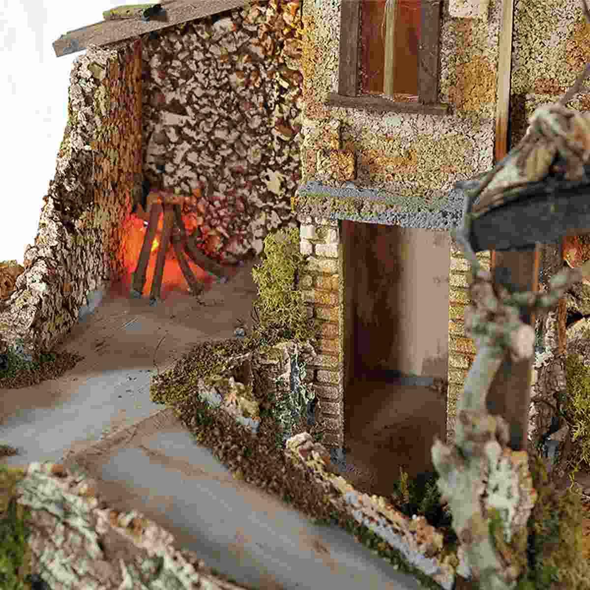 Diorama presepe luci fuoco pr73