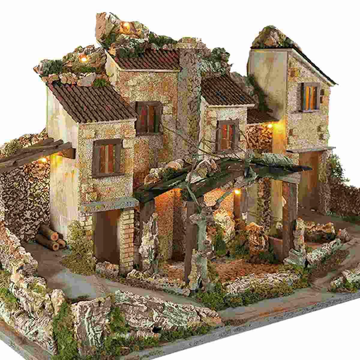 Diorama presepe luci fuoco pr73