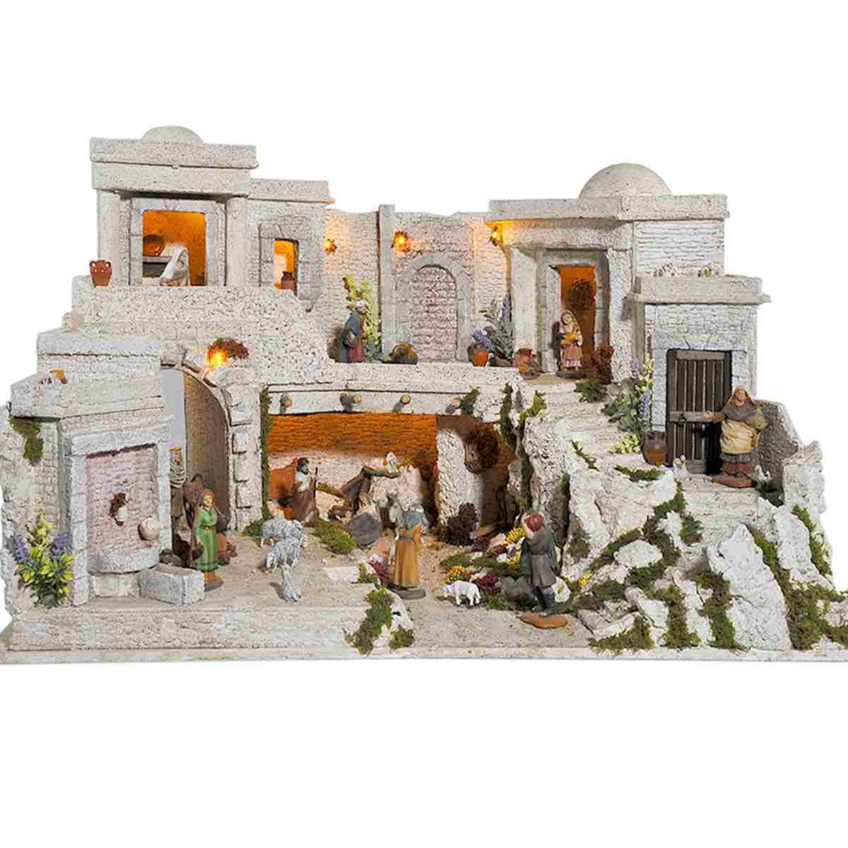 Diorama presepe 10 cm luci arabo natività pr74