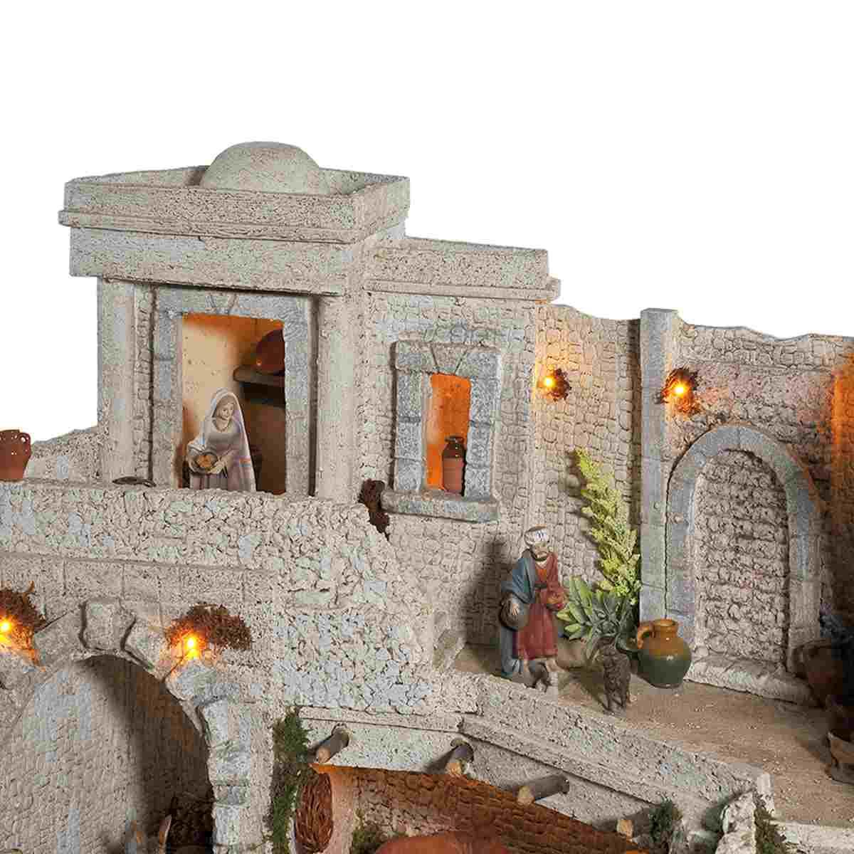 Diorama presepe 10 cm luci arabo natività pr74