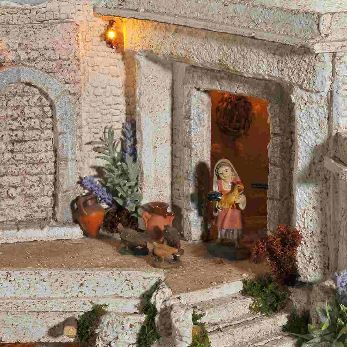 Diorama presepe 10 cm luci arabo natività pr74