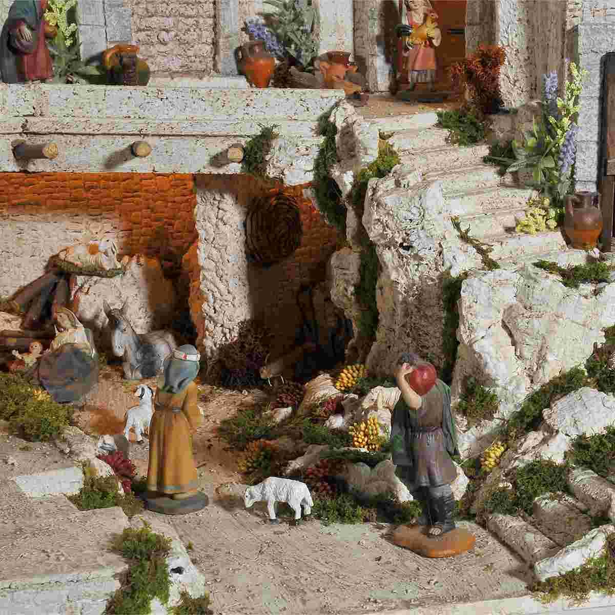 Diorama presepe 10 cm luci arabo natività pr74