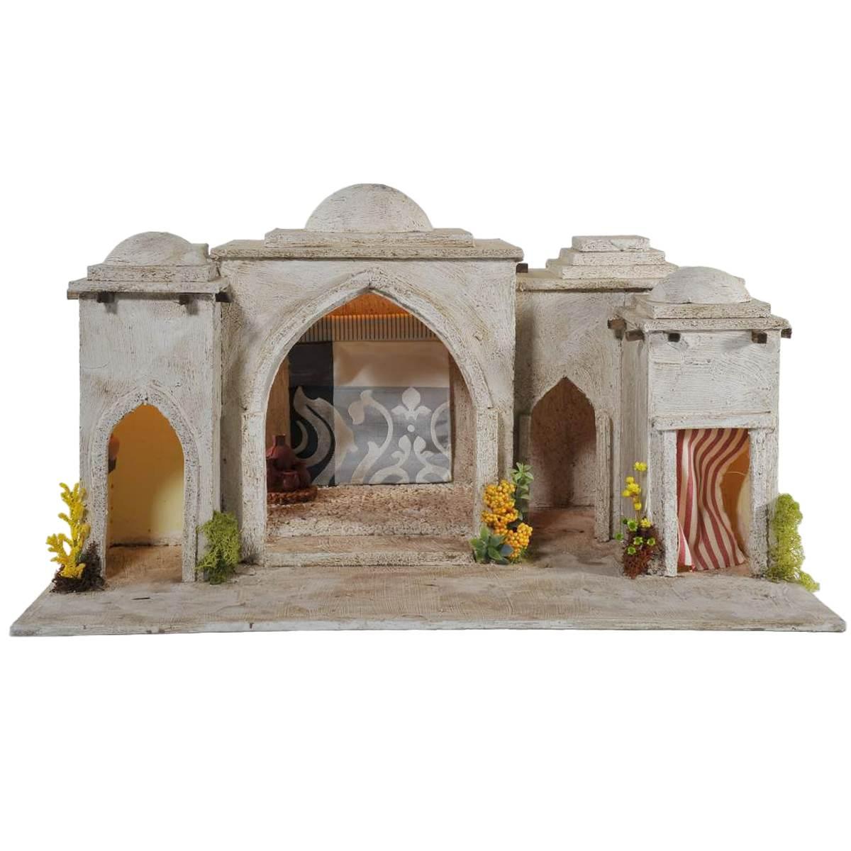 Diorama presepe luci minareto arabo pr77