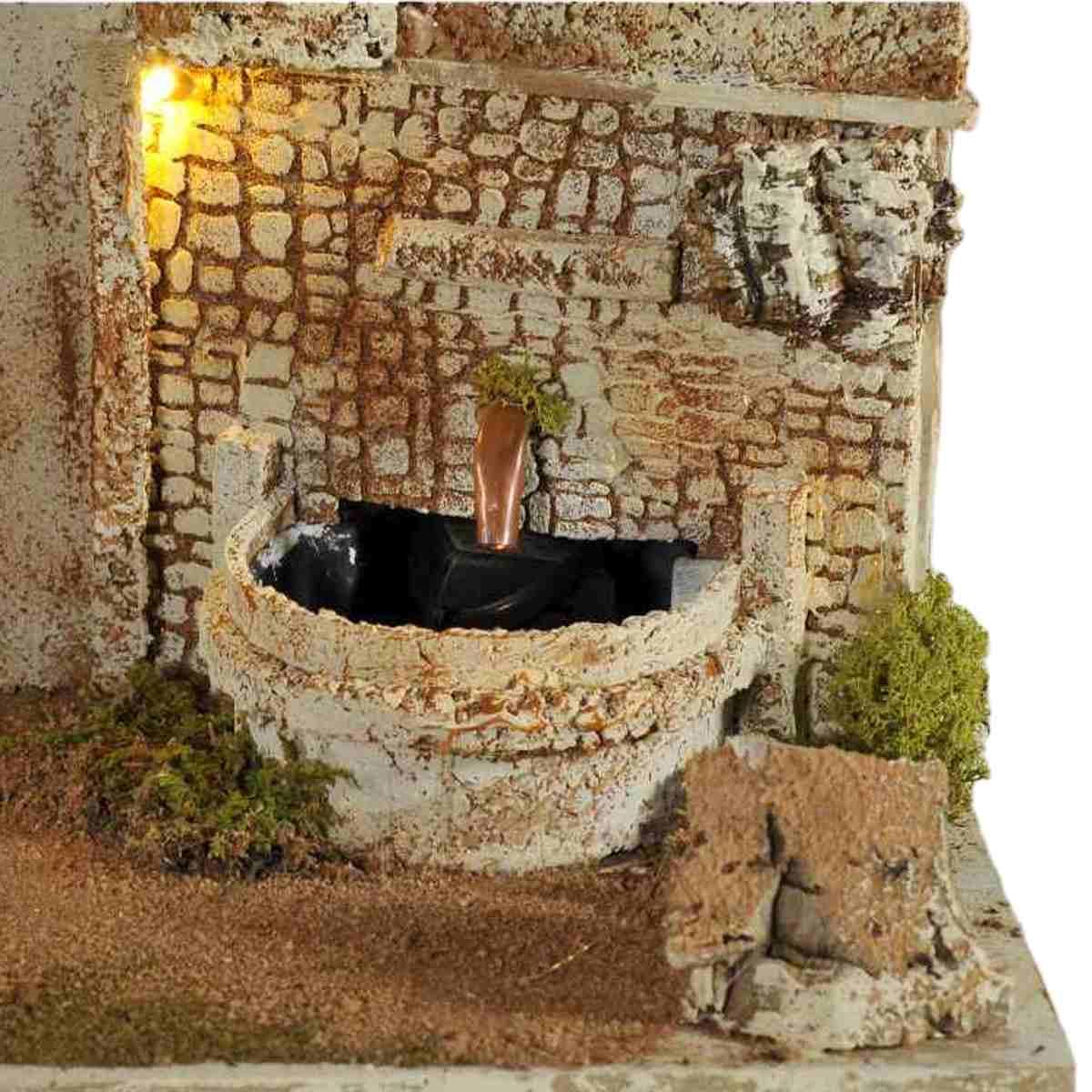 Diorama presepe luci fontana