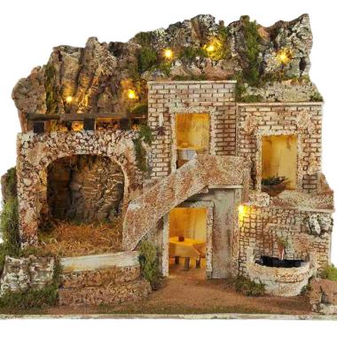 Diorama presepe luci fontana