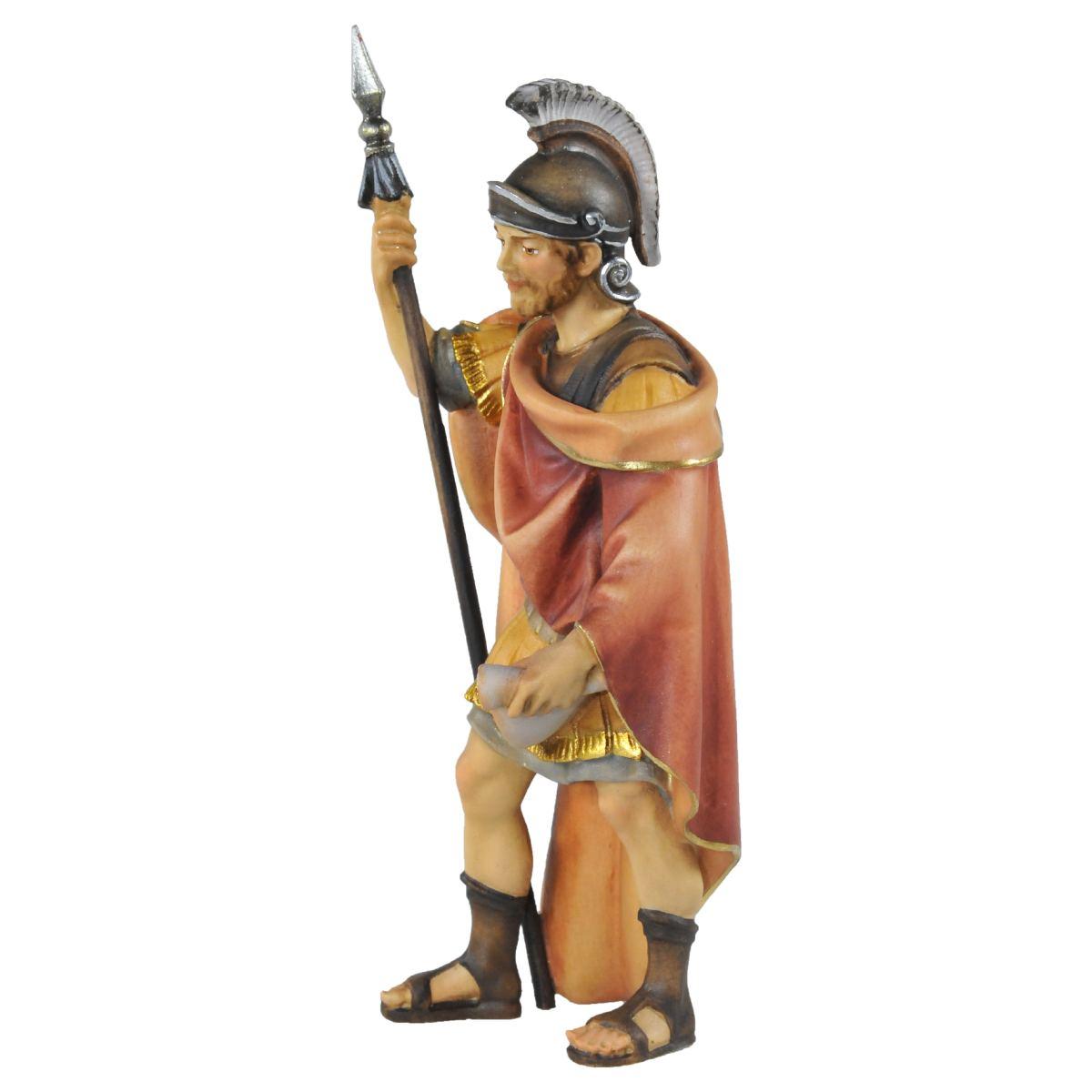 Statua presepe 15 cm scultura in legno soldato romano picca