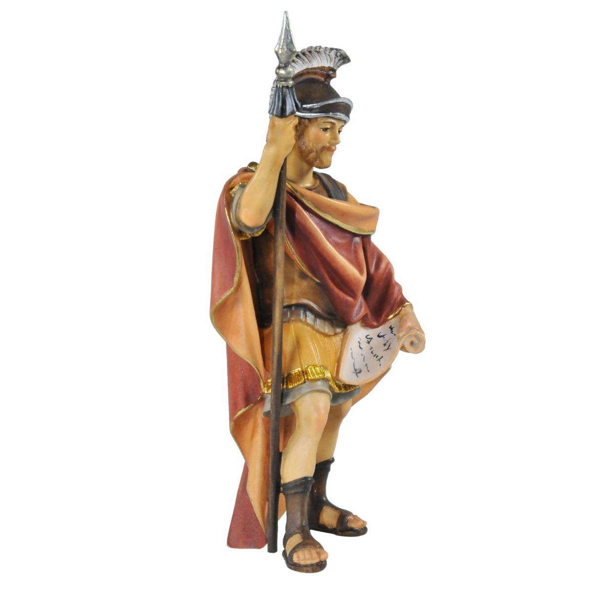 Statua presepe 15 cm scultura in legno soldato romano picca