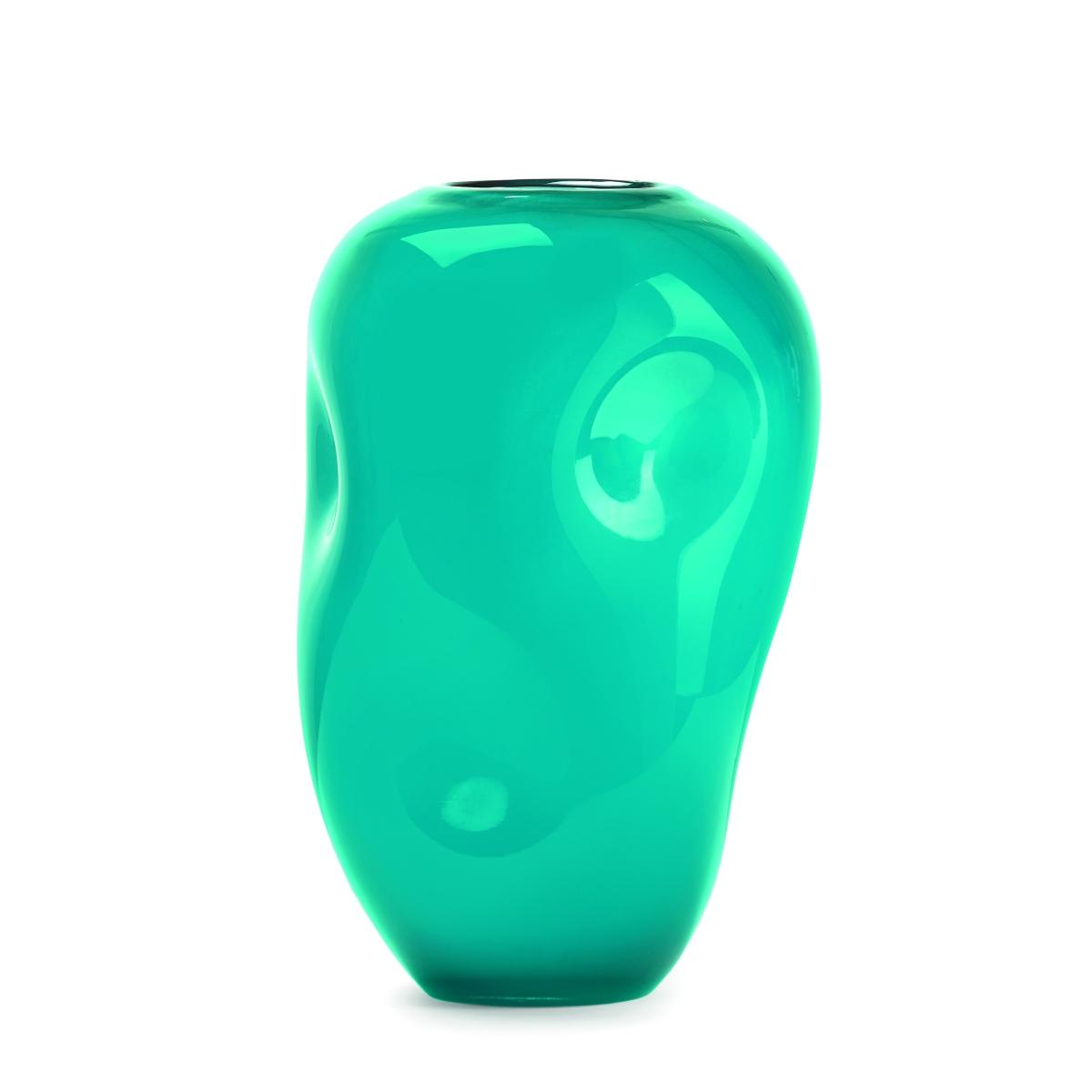 Vaso vetro dafne turchese 33,5 cm