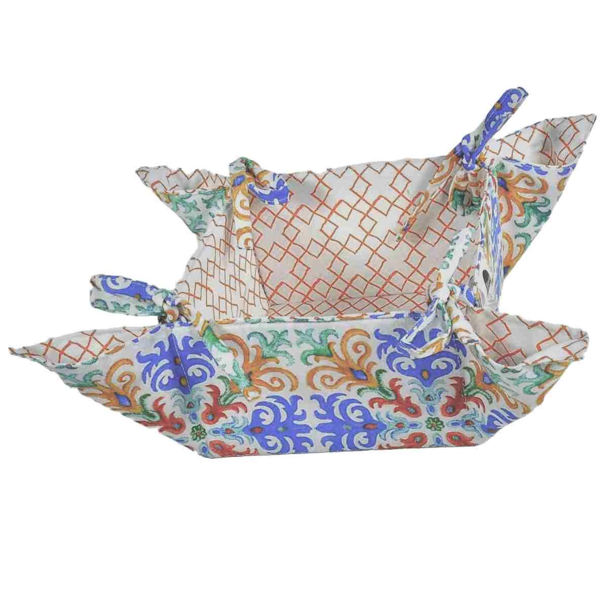 Portapane cestino fantasia rombi 18 x 18 x 10 cm