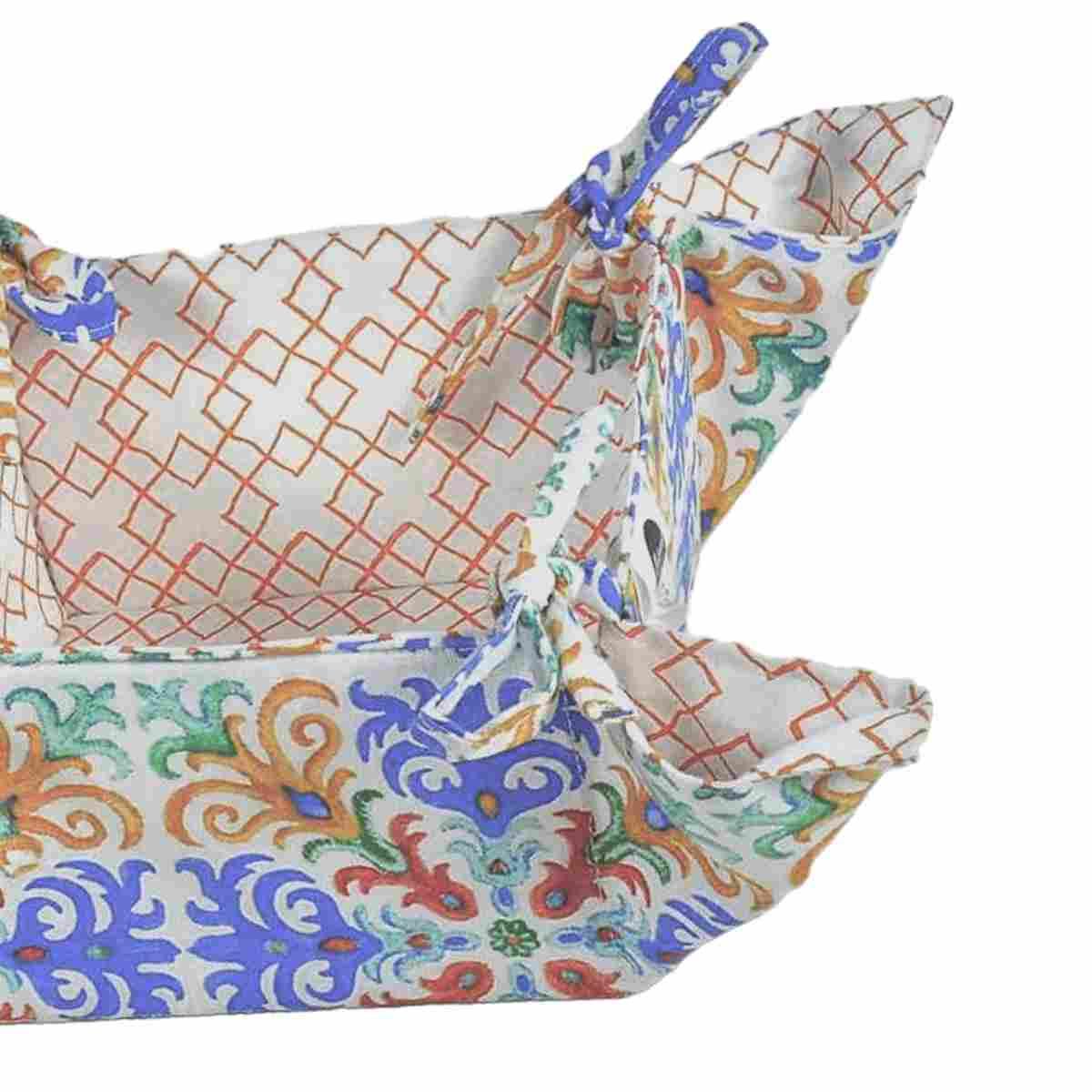 Portapane cestino fantasia rombi 18 x 18 x 10 cm