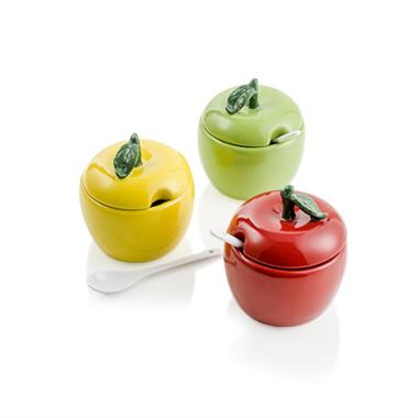 Zuccheriera Ceramica Stoneware Mela Gialloa cm.Ø8x10 | Montemaggi