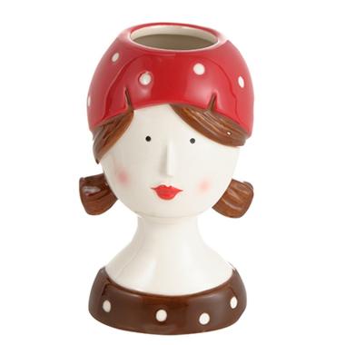 Vaso ceramica girl coco bandana cocche 8 x 12,5 cm