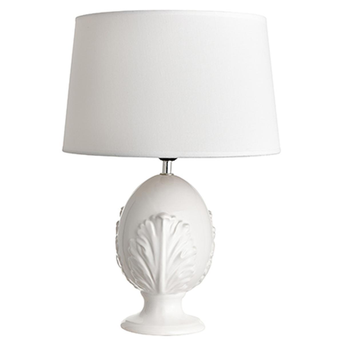 Lampada tavolo ceramica pumo bianco 30 x 45 cm
