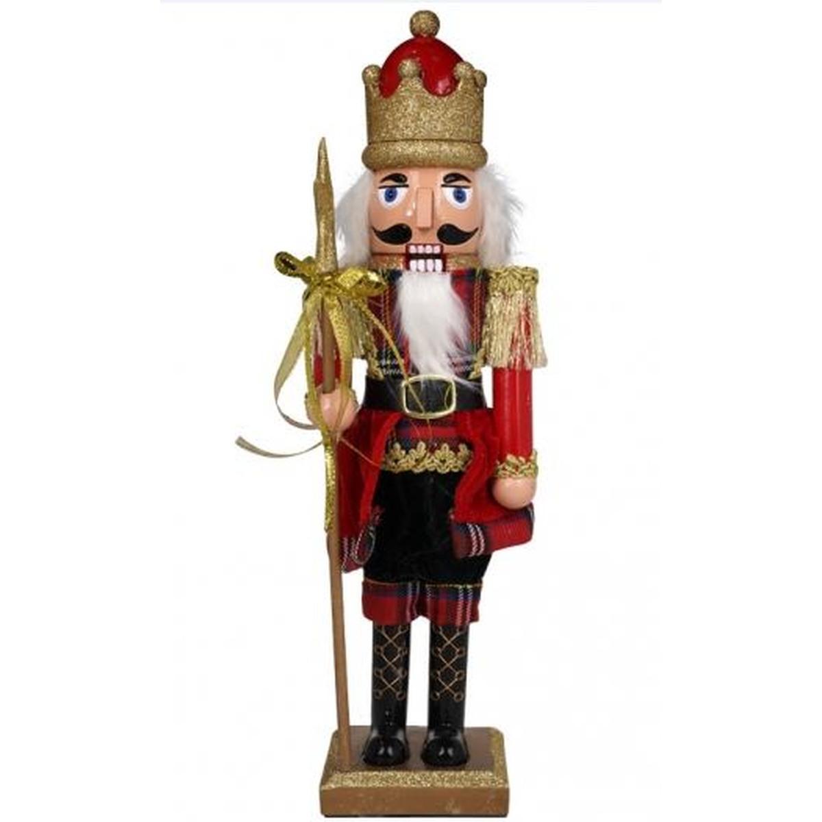 Soldatino schiaccianoci legno rosso abito velluto 40 cm