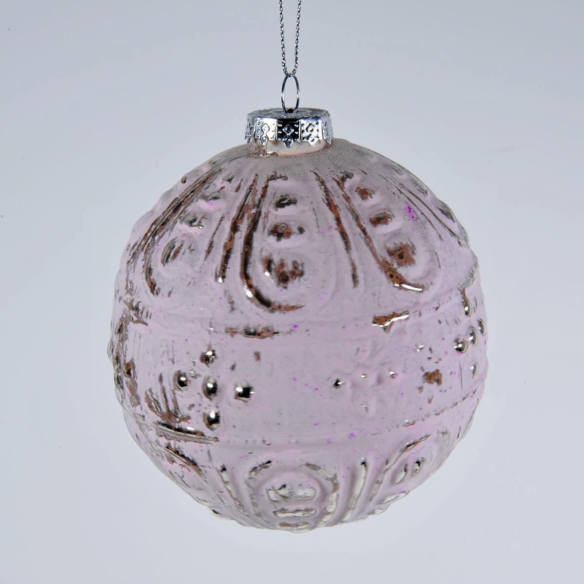 Pallina natalizia vetro rosa opaca Ø 10 cm