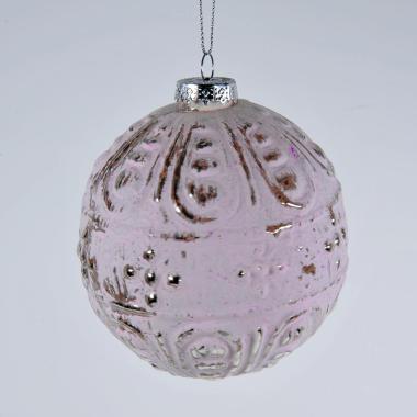 Pallina natalizia vetro rosa opaca Ø 10 cm
